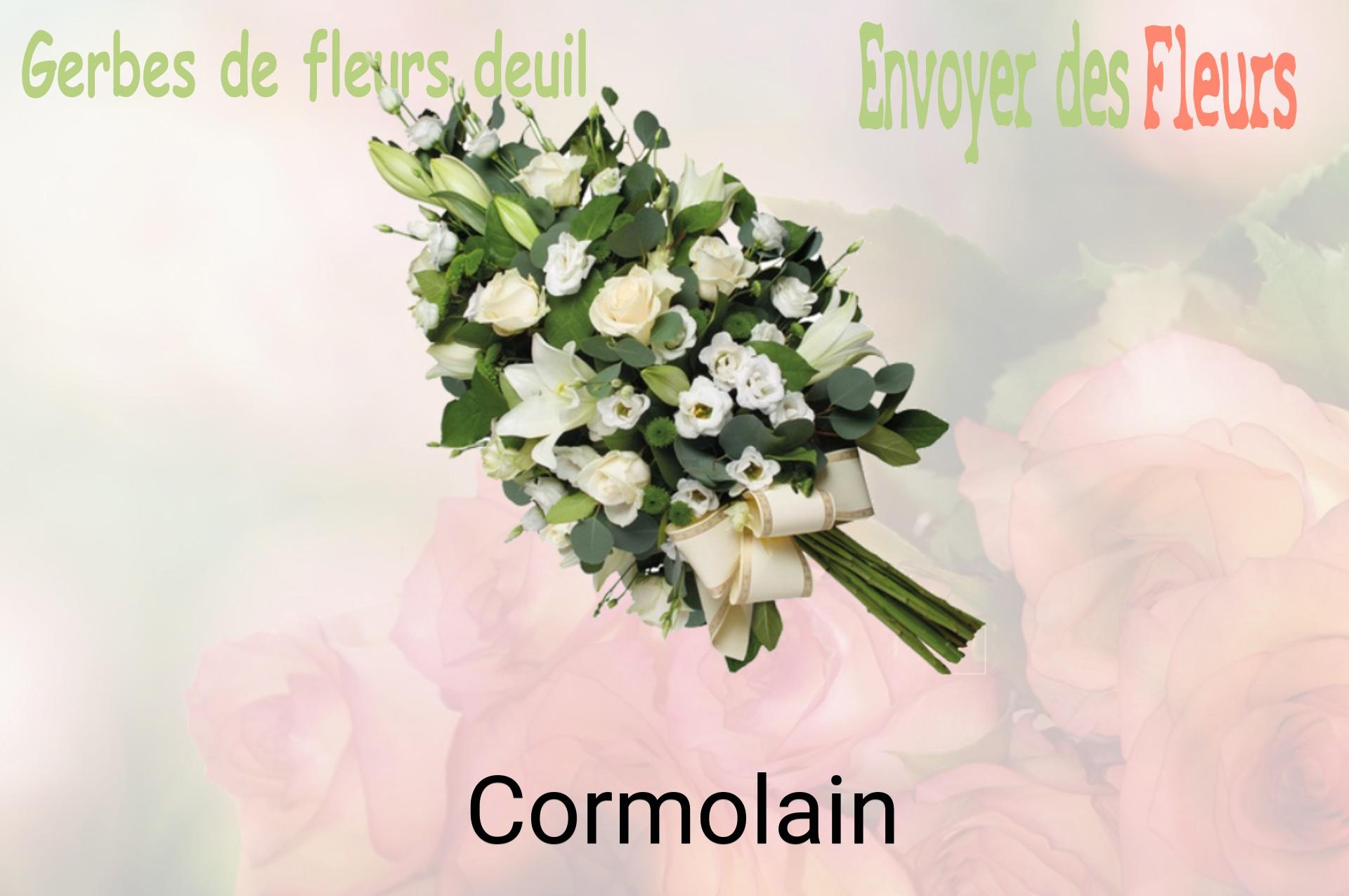 Gerbe de fleurs de deuil livrée à Cormolain